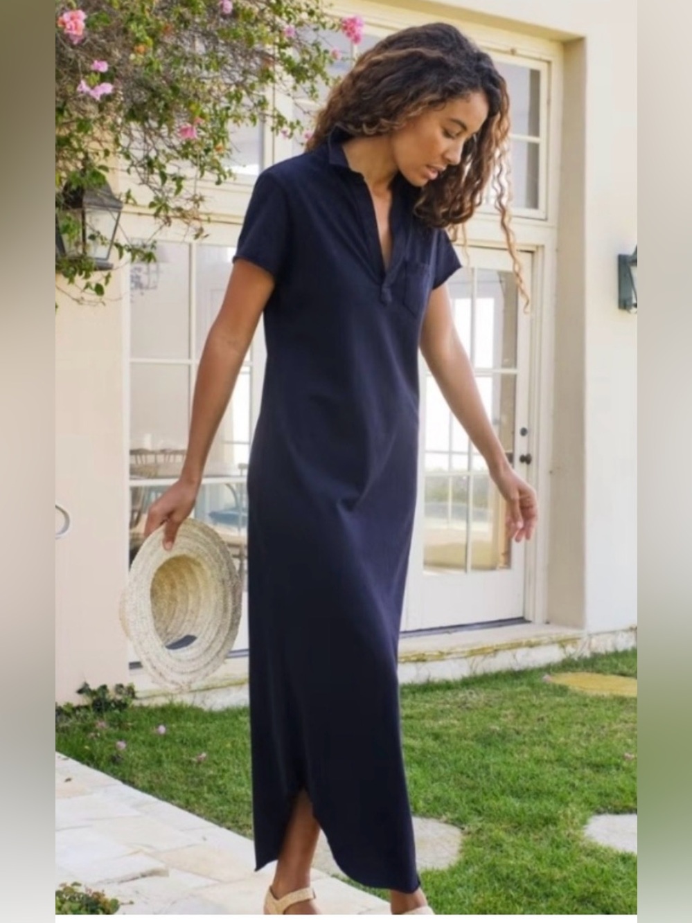 Frank & Eileen Perfect Polo Maxi Dress in British Royal Navy Size Small Preppy